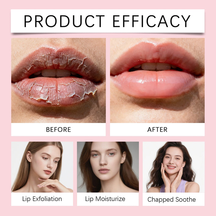 Lip Scrub Exfoliator 30g Moisturizing & Repairing, Natural Plumping Gloss Contains Strawberry Extract Winter Skincare Gift Set