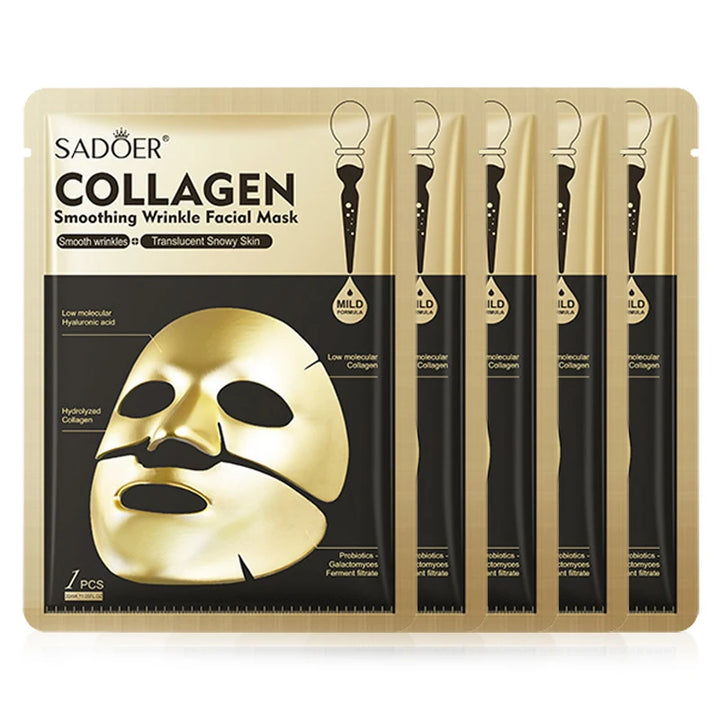SADOER Golden Collagen Facial Masks Moisturizing Anti-Aging Anti Wrinkles Face Mask Sheet Collagen Masks Skin Care Product