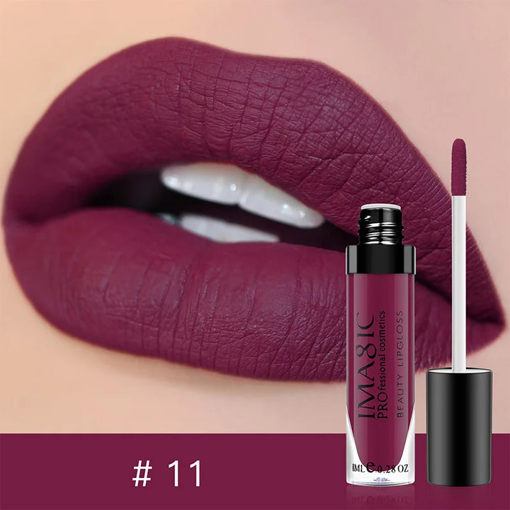 IMAGIC Lip Gloss Makeup Long Lasting Waterproof Lipstick Velvet Non-stick Cup 28 Colors Lip Tint Matte Sexy Red Liquid Lip Stick
