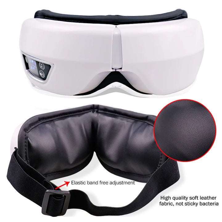 6D Smart Bluetooth Music Eye Massager Vibration Airbag Compress Eye Care Instrument Eye Massage Glasses Eye Relax Fatigue Pouch