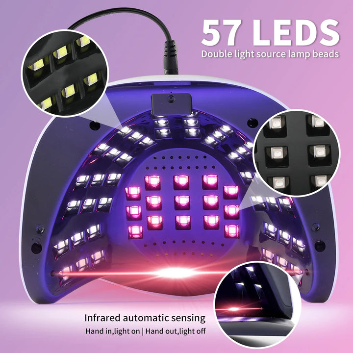 Professional 57LED Nail Lamp UV LED Nail Dryer 4 Timer Modes LCD Display Fast curing Gel Nail Dryer Manicure Salon Tools