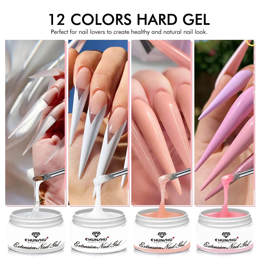 30ML Hard Gel For Nail Extension Milky White Builder Constructor Gel Self Leveling Reinforcement Nail Gels Camouflage Manicure