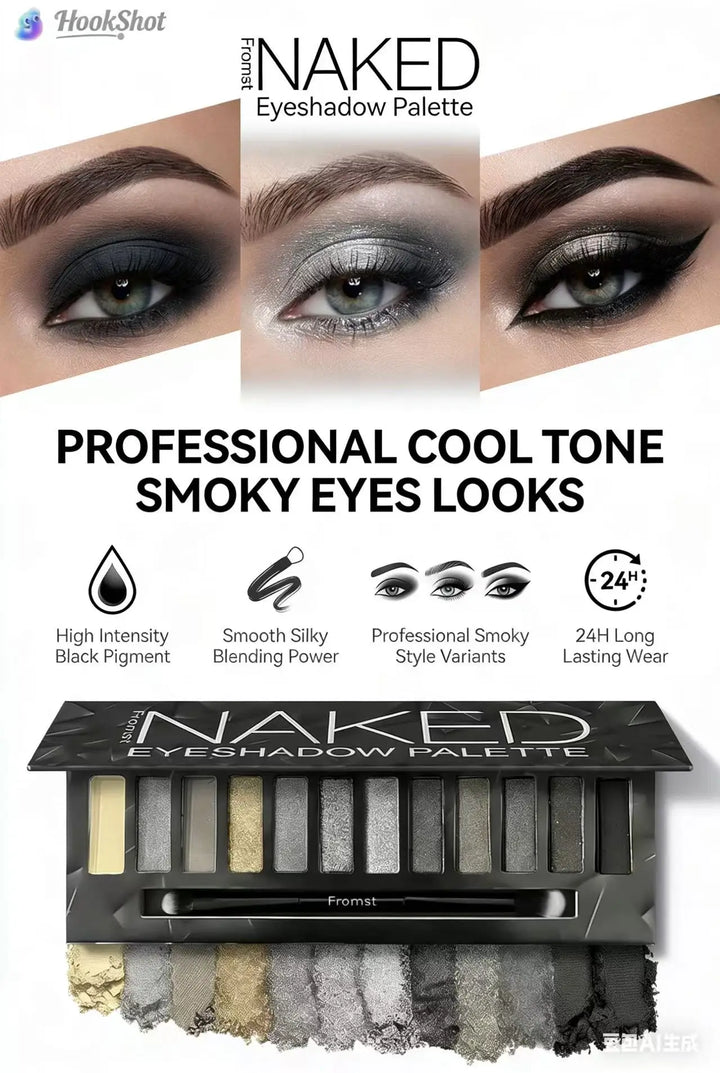 12-Color Smoky + Warm Eyeshadow Palette Bundle with 8Pcs Brushes, Long Wear High Pigment Matte Shimmer Eye Shadow Set, Complete Eye Makeup Kit for Women