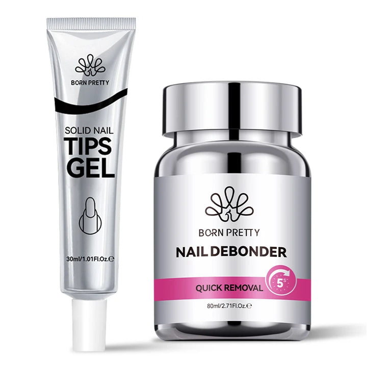 BORN PRETTY 2/3PCS 80ml Nail Debonder Glue Remover Solid Nail Tips Gel USB Hand Light Set for Fake Nail Tips Manicure Nail Tools