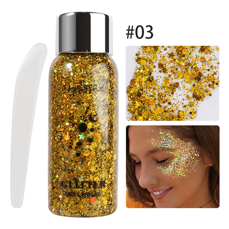 Body Glitter Gel Sequins Long Acting Face Eyes Hair Prom Party Mermaid Scales Not Easy To Take Off Makeup