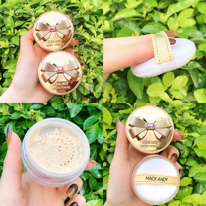 Mack Andy  Lasting Oil Control Pressed Powder Bronzer Natural Brighten Waterproof Loose Translucent Powder Dupes Makeup Women