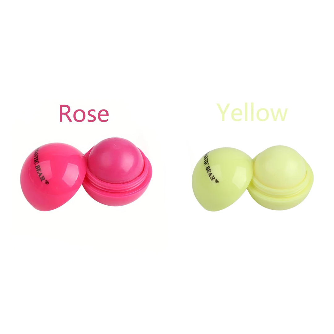 Cute Ball Shaped Lip Balm - Hydrating, Soothing, and Long-Lasting Lip Plumper with Non-Stick Cup for Preventing Frost Cracking a