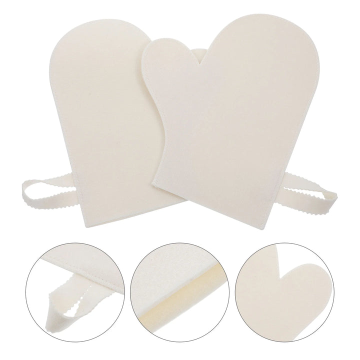 2 Pcs Grey Heat Resistant Gloves Bath Sponge Body Scrubber Sauna Tool Felt Kit Massage Glove Back Exfoliating Mitt Shower Gloves