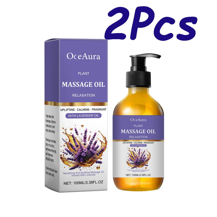 Lavender Essential Oil Moisturizing Body Skin Smoothing Soft Stress Relief Muscle Sore Help Sleep Spa Relaxing Massage Oil