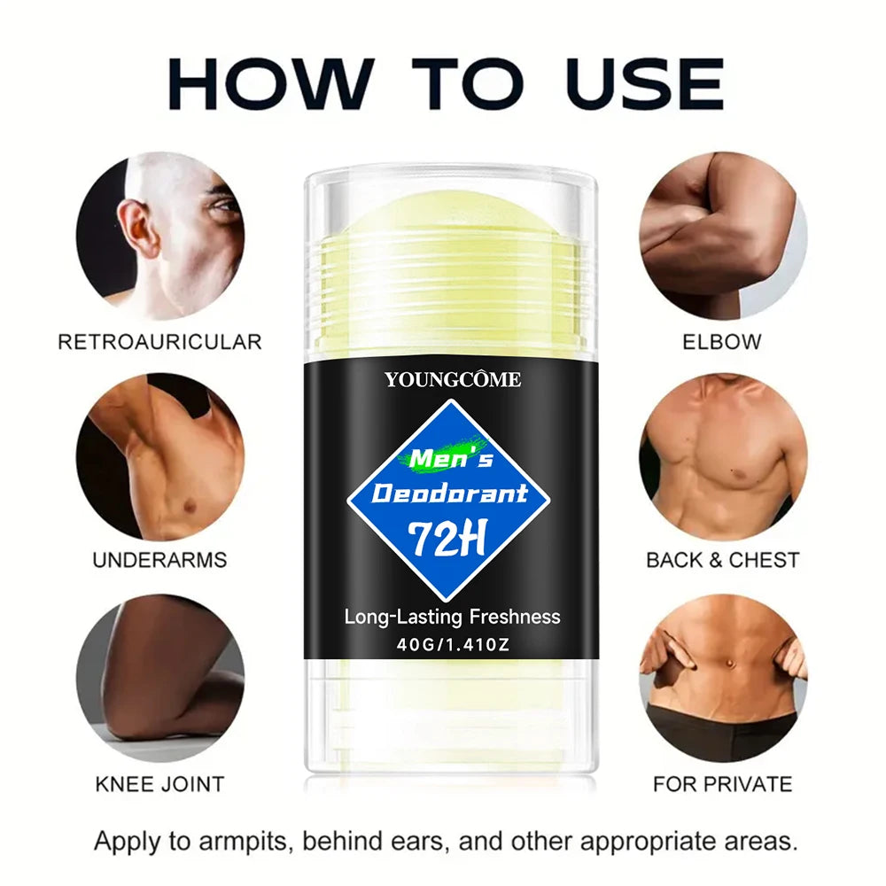 Men Deodorant Stick Anti Sweating Keep Drying Lasting Fragrance Remove Armpit Odor Underarm Refresh Sticks Antiperspirant 1/6pcs