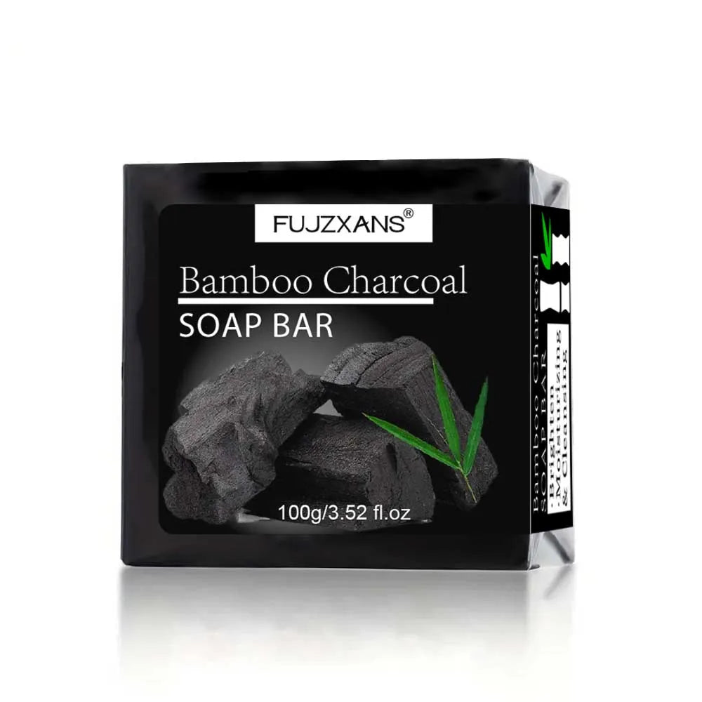 Bamboo Charcoal Soap Bar Deep Cleansing for Oily Light Beige,Moisturizing & Brightening Face & Body Bar For Women