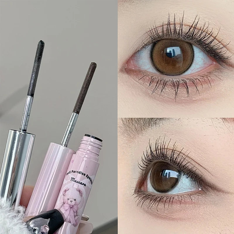 QIBEST 4D Silk Fibre Mascara Curling Thick Ultra-fine Brush Eyelash Extension Black Brown Waterproof Mascara Women Eye Cosmetics