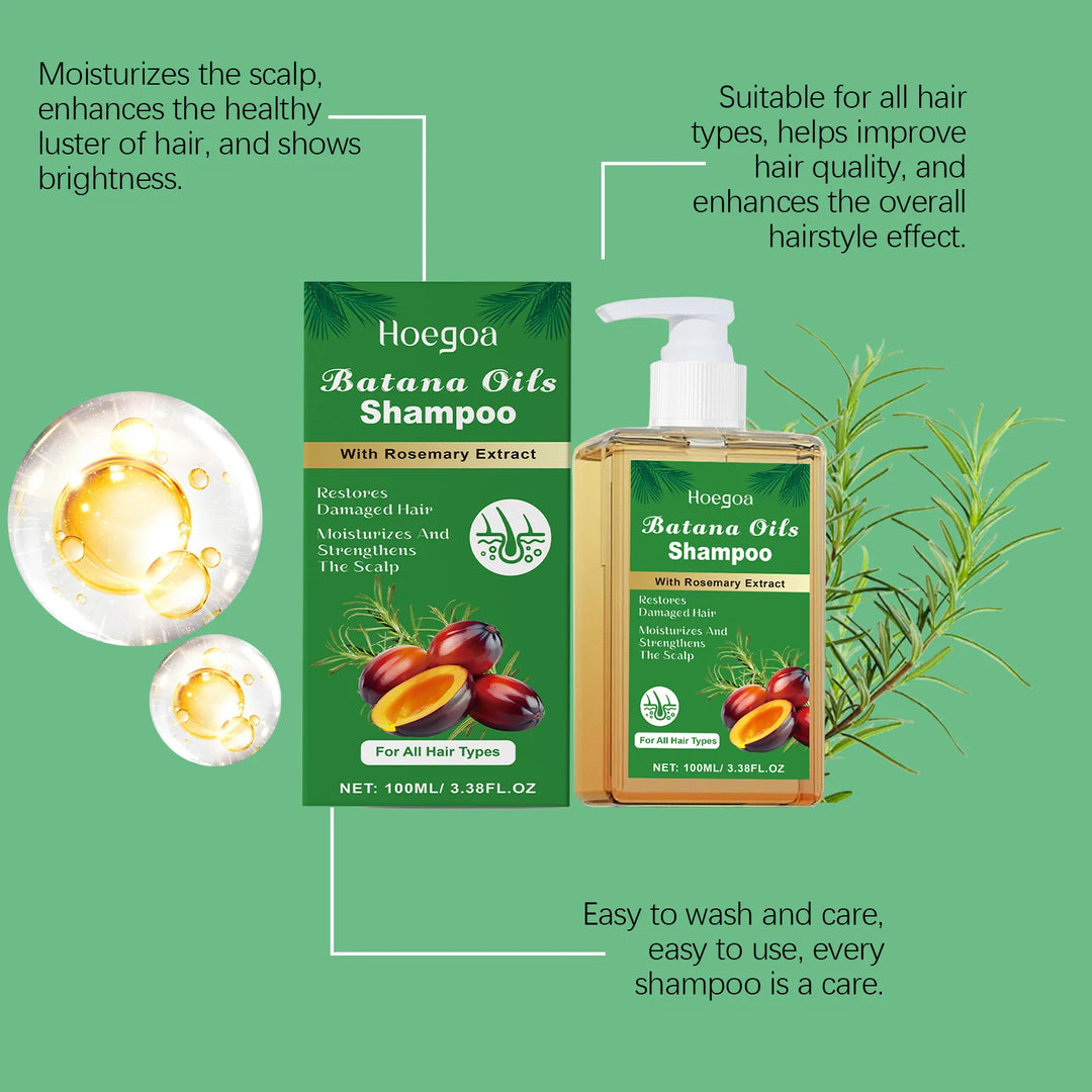 Batana Oil Shampoo Soothing Scalp Repairing Rosemary Batana Nourishing Regenerating Deep Moisturizing Hair Growth Care Product