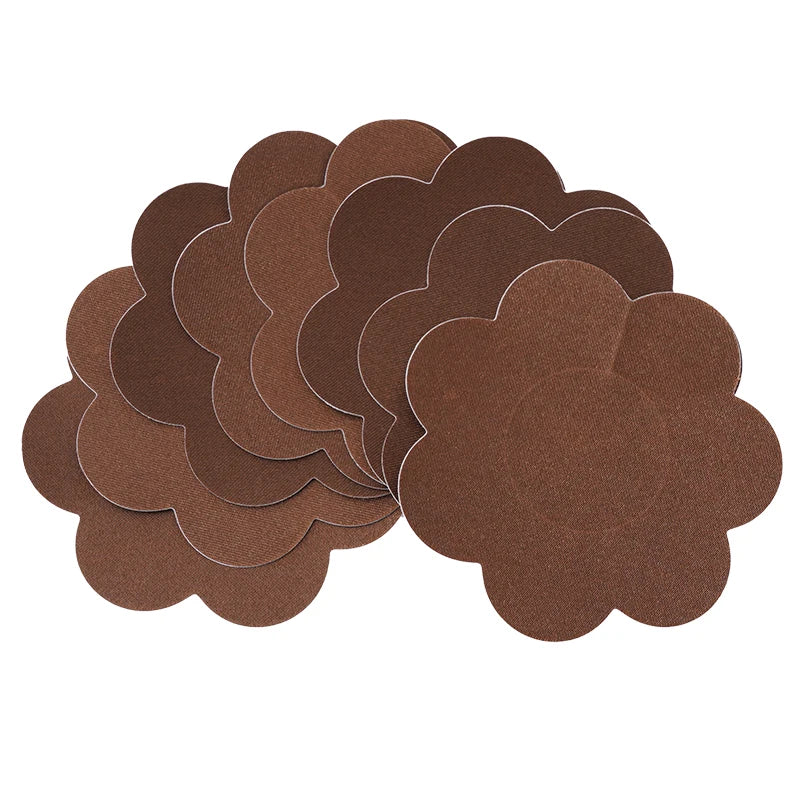 20pcs Black Women Cross Shape Self-Adhesive Disposable Satin Nipple Cover Sexy Breast Pasties Stickers Invisible Nipple Covers