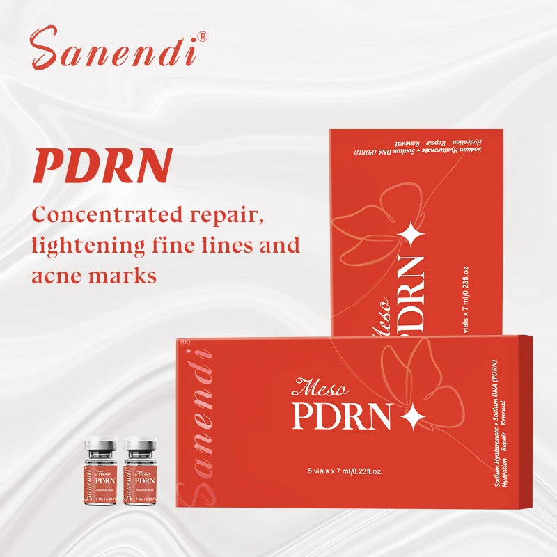 Sanendi PDRN Salmon DNA Serum for Facial Dr.Pen Hydro Glow Vitamin C Skin Booster Brighten Korean Skincare Hydration 7ml*5