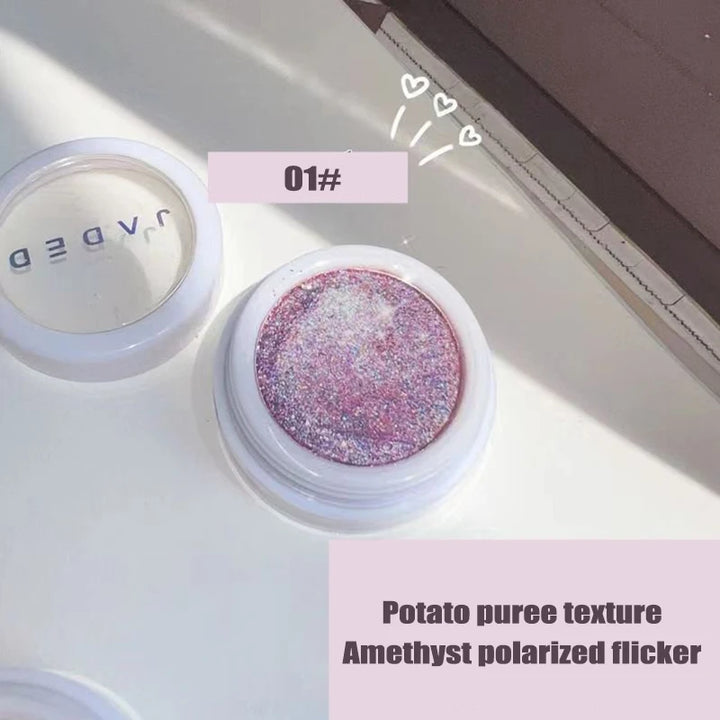 Monochrome Glitter Eyeshadow Gold Shining Brighten Eyes Makeup Long Lasting Eye Brightening Makeup Pearlescent Shimmer EyeShadow
