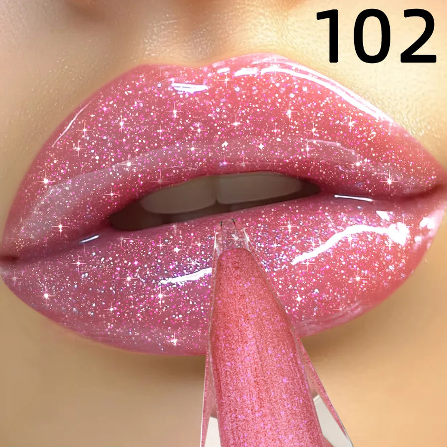 8 Colors Moisturizing Lip Gloss Shimmer Glitter Long Lasting Lip Oil Gloss Care the Lips Korean Makeup Gifts Pink Plumping Lips