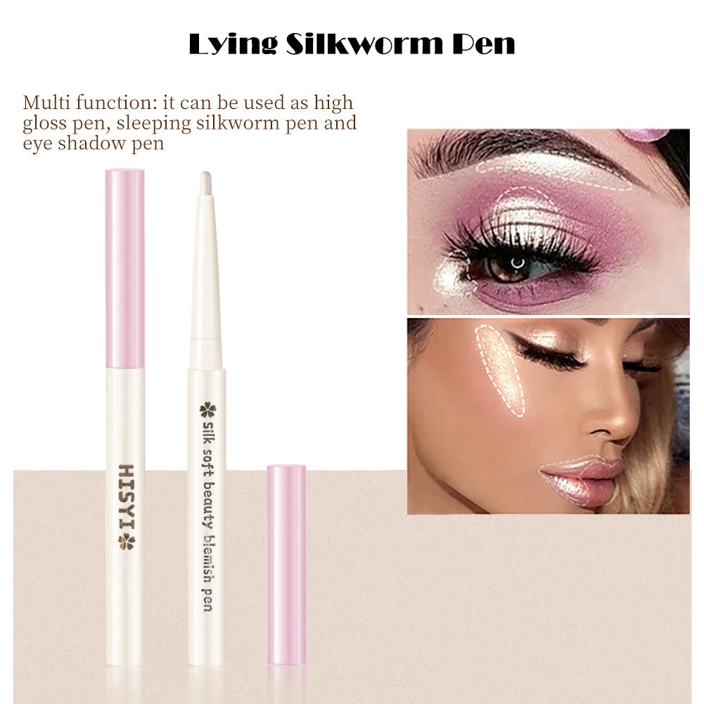 HISYI Two-In-One Lying Silkworm Pen Brightens down Waterproof Sweat-Proof Non-Smudge High-Light 3D Liquid Eyeliner Pen