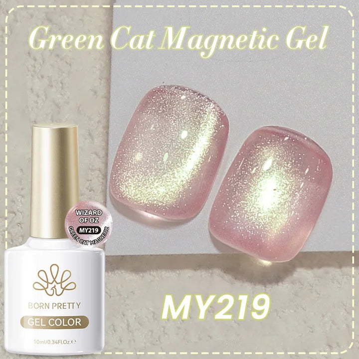 BORN PRETTY 10ml Black Glass Cat Magnetic Gel Nail Polish Punk Style Nail Art Manicure Varnis Semi Permanent Gel for Winter Nail