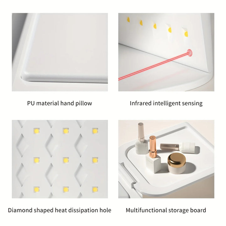 [US Plug]XEIJAYI 1pc LED Hand Pillow Light Therapy Lamp UV Glue Dryer, Fast Nail Dryer Nail Polish Curing UV Lamp With 5 Timers