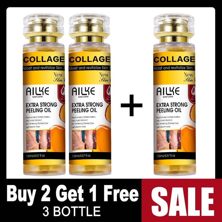 AILKE Collagen Extra Strong Peeling Oil, Whitening Skin, Exfoliating Solution for Face, Body, Hand, Feet, for All Skin Types