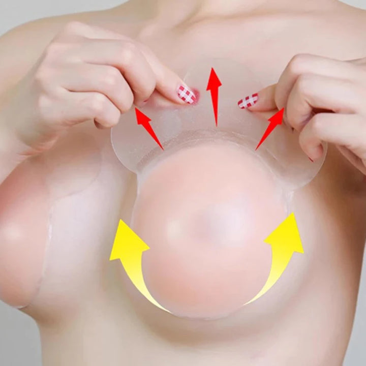 Reusable Women Breast Petals Lift Nipple Cover Invisible Petal Adhesive Strapless Backless Stick on Bra Silicone Breast Stickers