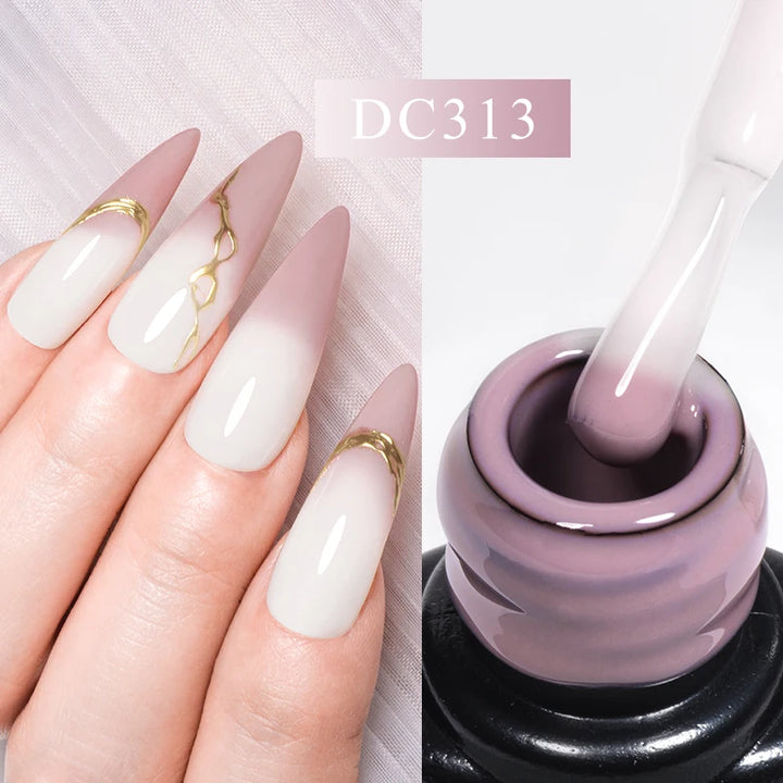 Mtssii 7ml Changing AurorasThermal Rubber Base Gel Nail Polish Nude Purple Glitter Sparking Long Lasting Manicure Art Varnish