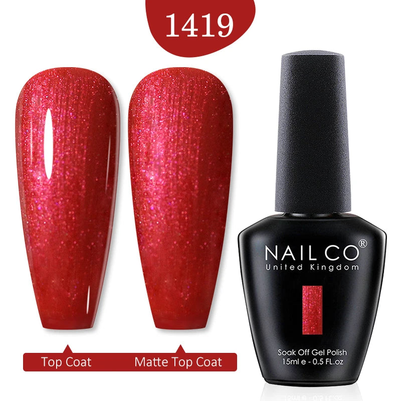 NAILCO Red Colors Series 15ML Nail Gel Polish Nail Supplies Semi Permanent For Nail Art Manicure Soak Off LED UV Hybrid Varnish