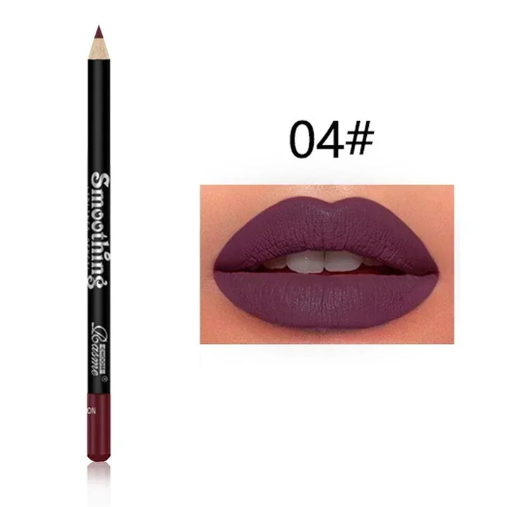 12 Color Matte Lipliner Pencil Long-Lasting Waterproof Plumping Stain Lipstick Natural Brown Lip Liner Professional Makeup