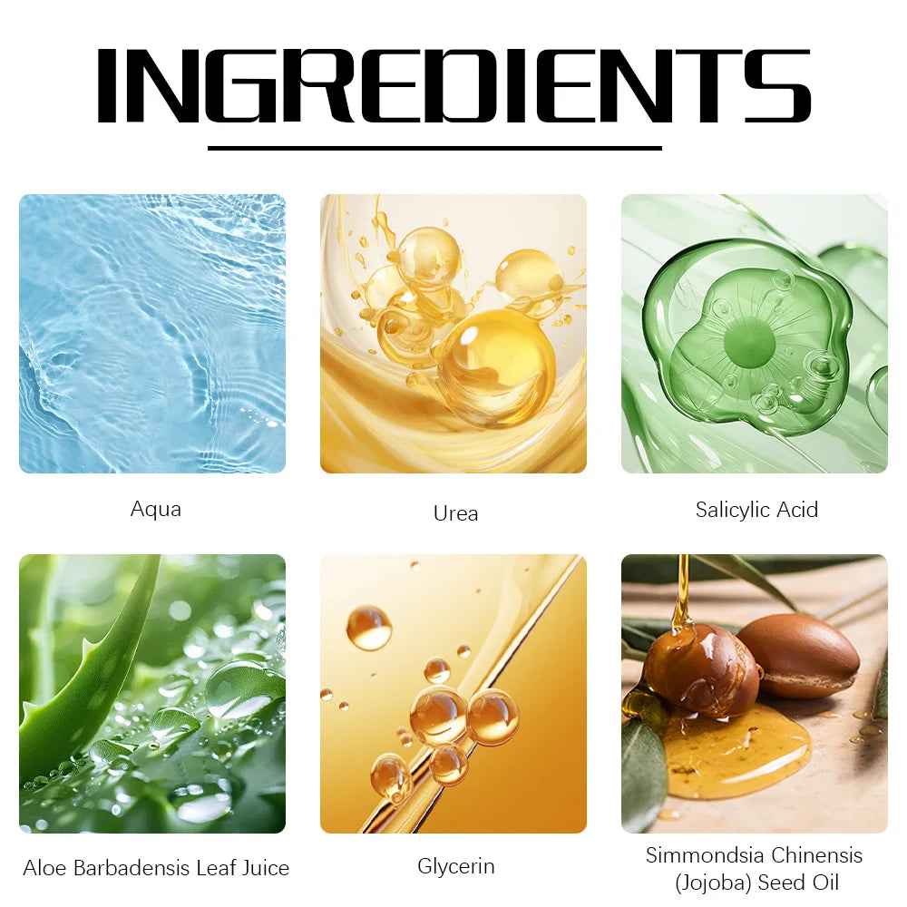 45 g Ultra-Moisturizing 42% Urea Foot Cream Aloe Vera for Softening Dry Chapped Feet - Gentle Exfoliating Daily Foot Lotion