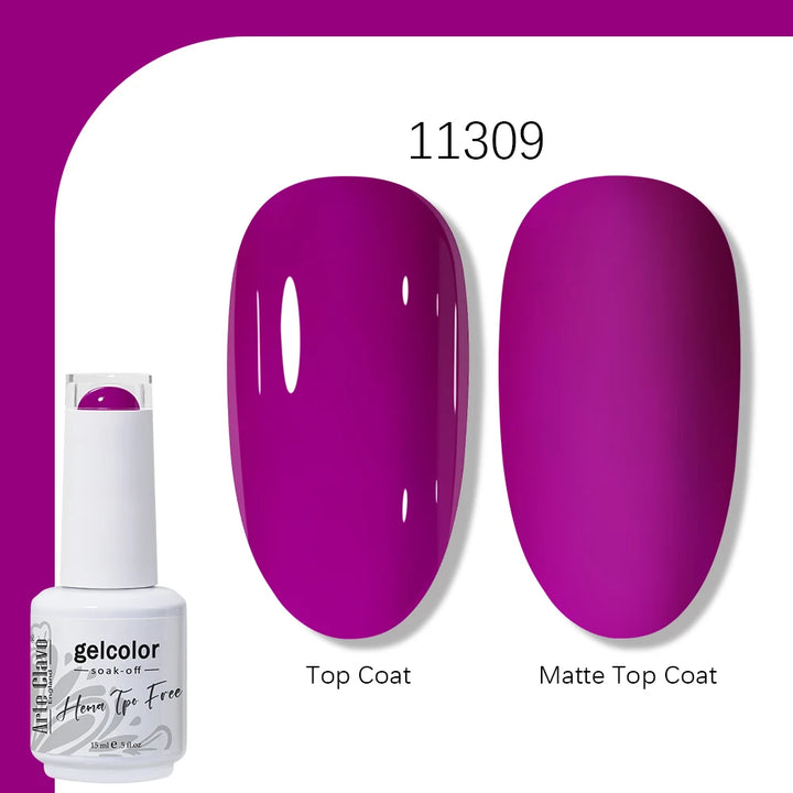Arte Clavo Solid Color Gel Nail Polish 15ml Soak Off UV LED Gel Semi-Permanent Glitter Polish For Manicure Nail Art Salon Gel