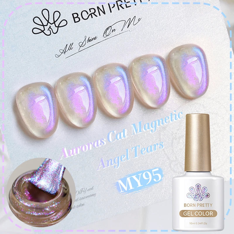 BORN PRETTY 10ml Silver Water Light Cat Magnetic Gel Nail Polish Nail Supplies Vernis Semi Permanent Gel for Fall Winter Nails