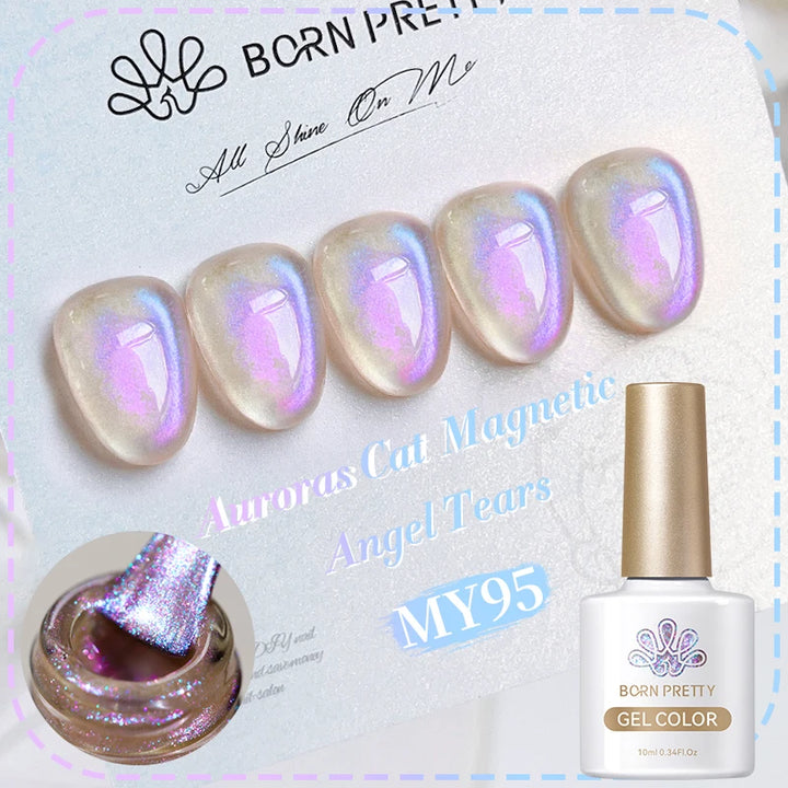 BORN PRETTY 10ml Silver Water Light Cat Magnetic Gel Nail Polish Nail Supplies Vernis Semi Permanent Gel for Fall Winter Nails