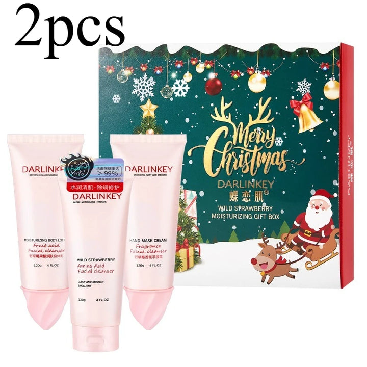 Christmas Gift Box Choi Koi Kinno Strawberry Moisturizing Three Piece Set Hand Cream Body Lotion