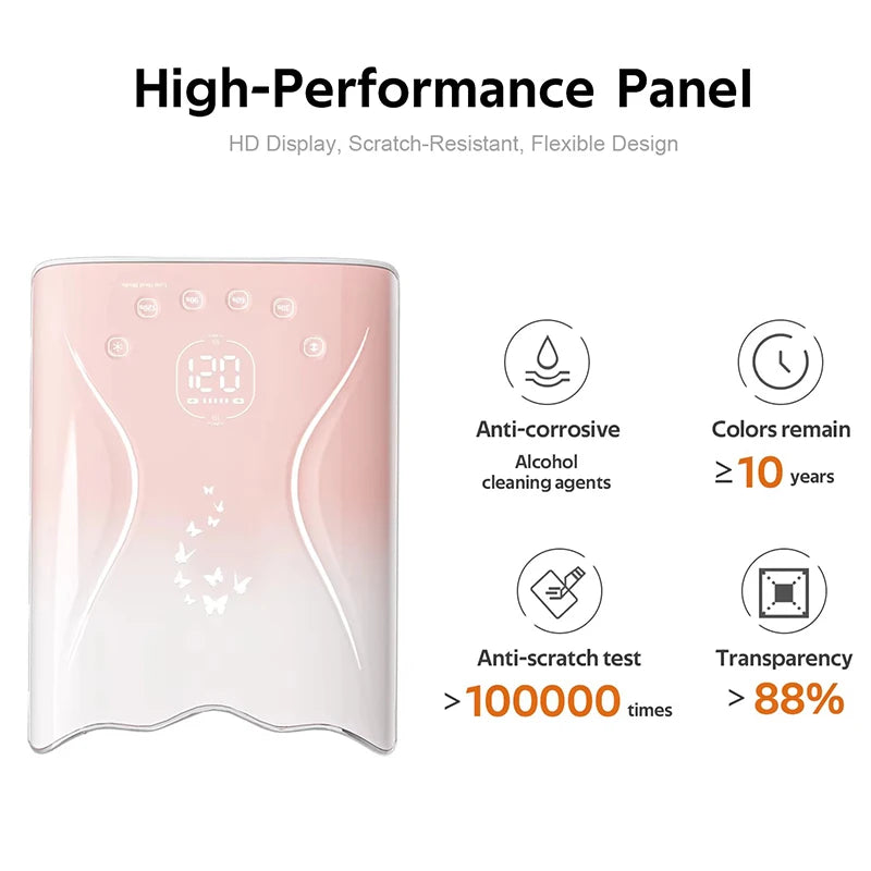 Luxury 110W/78W Rechargeable Nail Lamp with Mirror Bottom Wireless Gel Polish Dryer Manicure Machine Cordless Nail UV LED Lamp