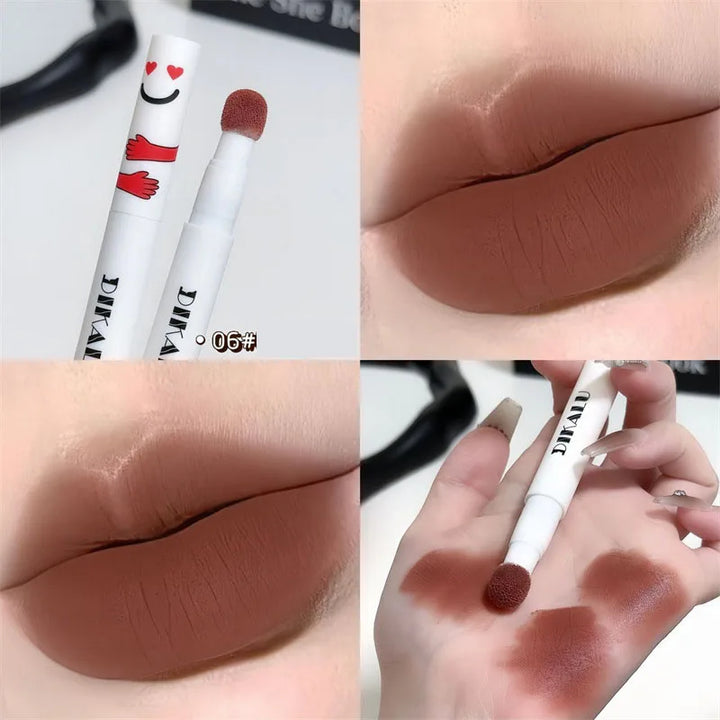 Matte Lip Mud Air Cushion Lips Cream Brick Red Lip Glaze Powder  Lipstick Pen Non-Stick Cup Female Lip Tint Korean Makeup
