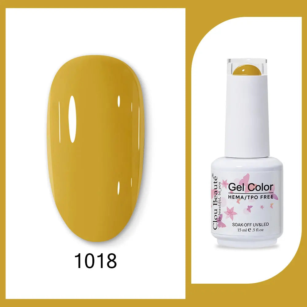 Clou Beaute 15ml Red Black White Green Neon Gel Nail Polish Base Top Coat Velvet Top 400 Colors Semi Permanent Gel Nail Varnish