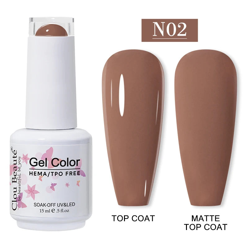 Clou Beaute 15ml HEMA TPO FREE Gel Nail Polish Vernis Semi Permanent UV Nail Art Varnish Lakiery Hybrydowe Manicure Gel Polish