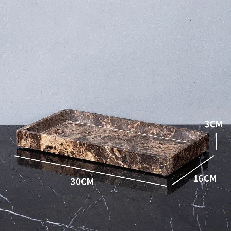 Emperador Dark Natural Marble Bathroom Set Brown Luxury Toothbrush Holder Soap Dish Soap Dispenser Bathroom Accessories