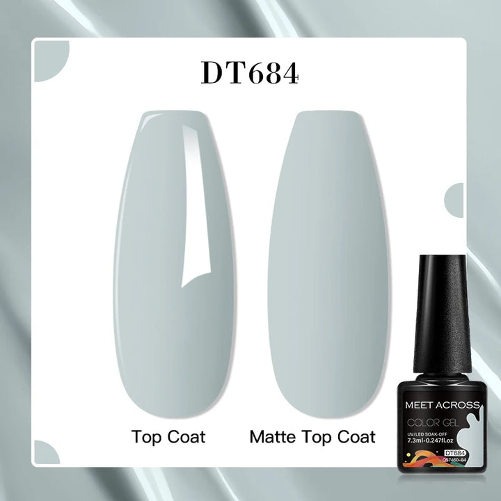 MEET ACROSS 7ml Porcelain White Cat Eye Gel Polish Holographic Glitter Magnetic Galactic Effect Gel Nail Polish Soak Off UV Gel