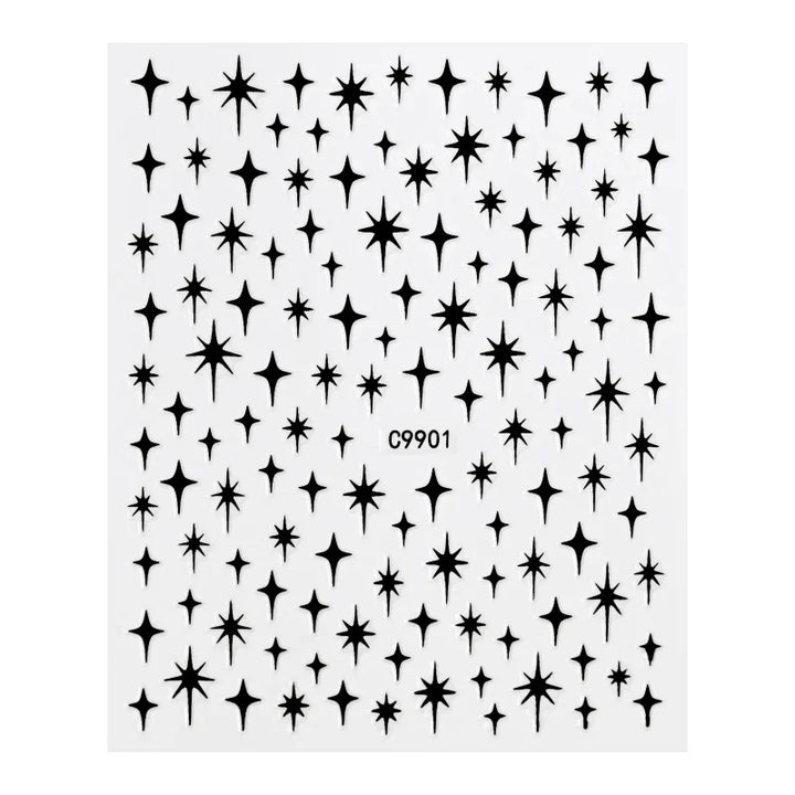 Metal Laser Holographic Star Nail Stickers, Disposable Self-Adhesive Resin Nail Decals for Women, Art Decor Accessories