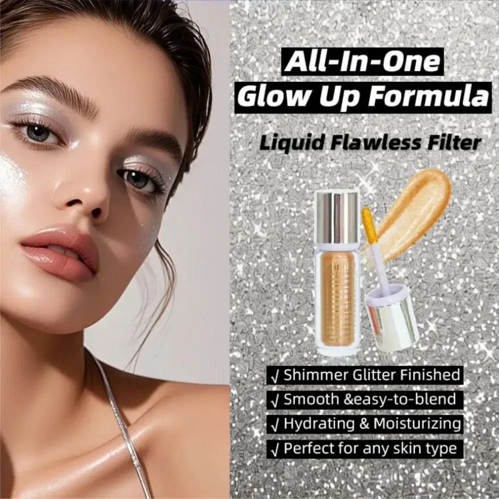 Pearlescent Diamond Liquid Highlighter Brightening Concealer Multifunction Contour Smooth Moisturize Face Body Makeup