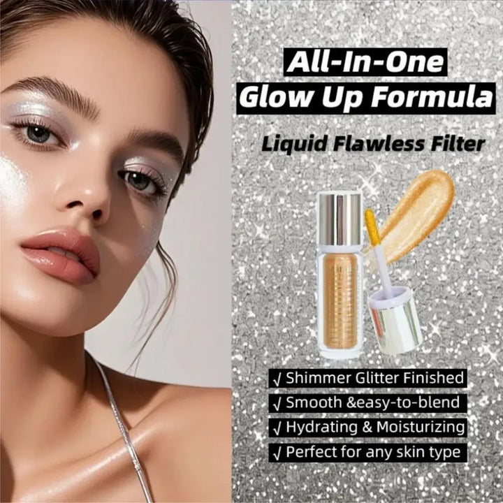 Pearlescent Diamond Liquid Highlighter Brightening Concealer Multifunction Contour Smooth Moisturize Face Body Makeup