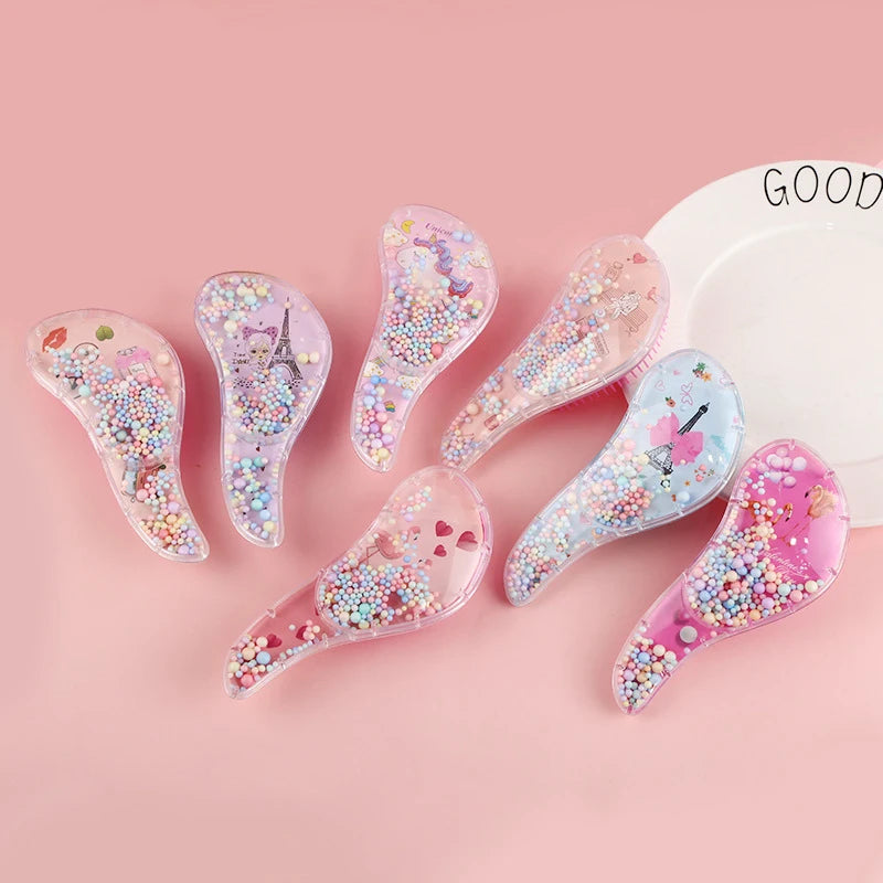 2025 New Cute Children's Horn Comb Cartoon Transparent Comb Anti Knot Fashion Massage Comb Smooth Hair Comb Hairdressing Comb