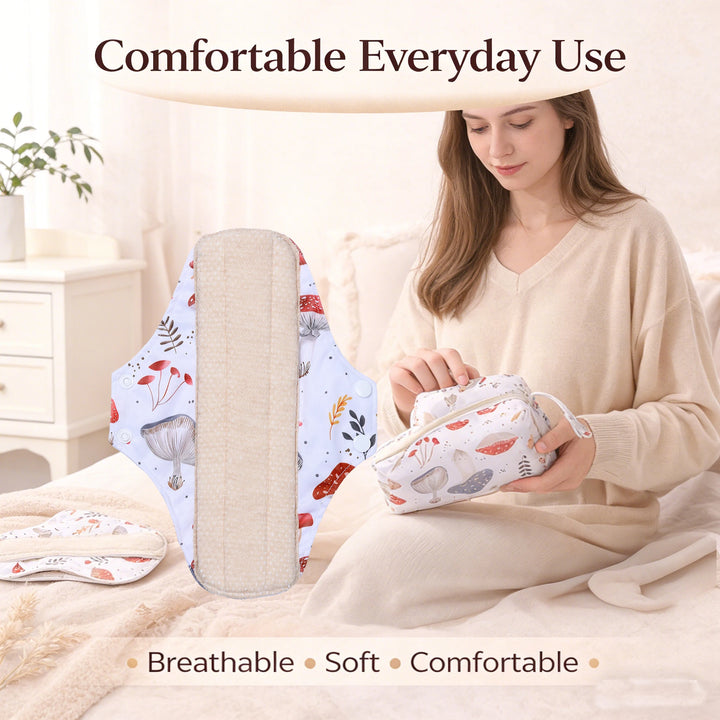 New Colourful Cotton Sanitary Pads Set Washable Menstrual Pads Reusable Nursing Pad Ladies Bratehable Cloth Menstruation Gift