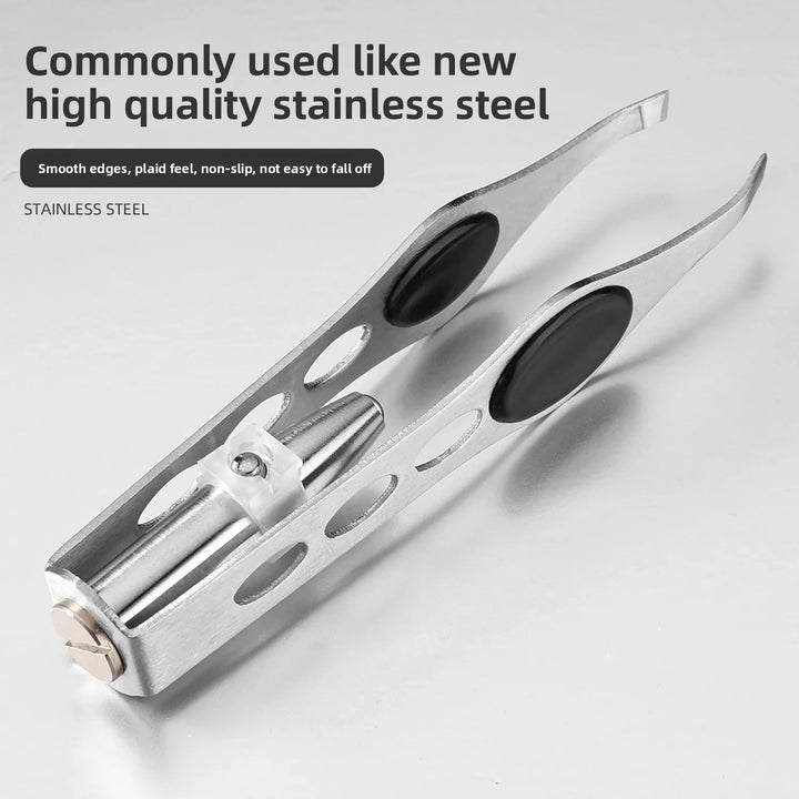 1pc Hot Sales Portable Stainless Steel Button Cell Smart Design Eyebrow Hair Remove Tweezer with LED Light Makeup Tool for women