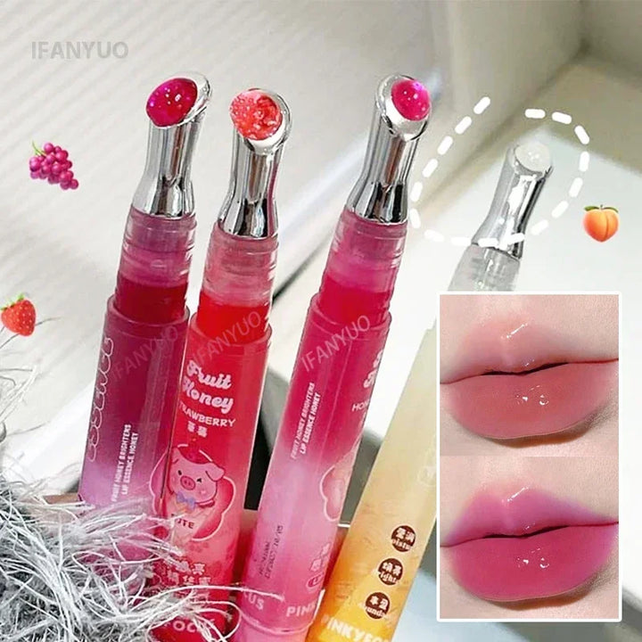 Berry Red Lip Oil Hydrating Mirror Lip Gloss Tinted Plumper Moisturizing Lip Care Treatment Makeup Clear Colored Lipstick Balm