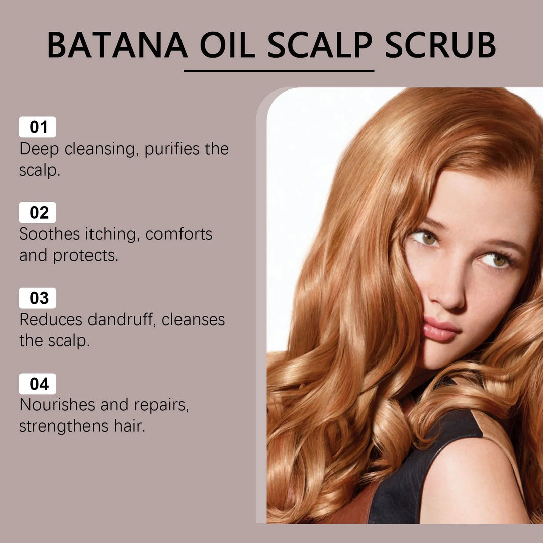Batana Oil Scalp Scrub Deep Cleansing Oil Control Remove Dirt Moisturizing Nourish Repair Smooth Refreshing Soothing Scalp Scrub