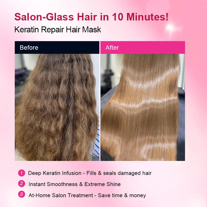 PURC 200g Keratin Hair Mask Straightening Smoothing Collagen Hair Treatment Mask Nourish Repair Damaged Frizz Hair Care Product