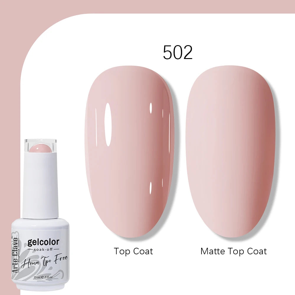 Arte Clavo Solid Color Gel Nail Polish 15ml Soak Off UV LED Gel Semi-Permanent Glitter Polish For Manicure Nail Art Salon Gel